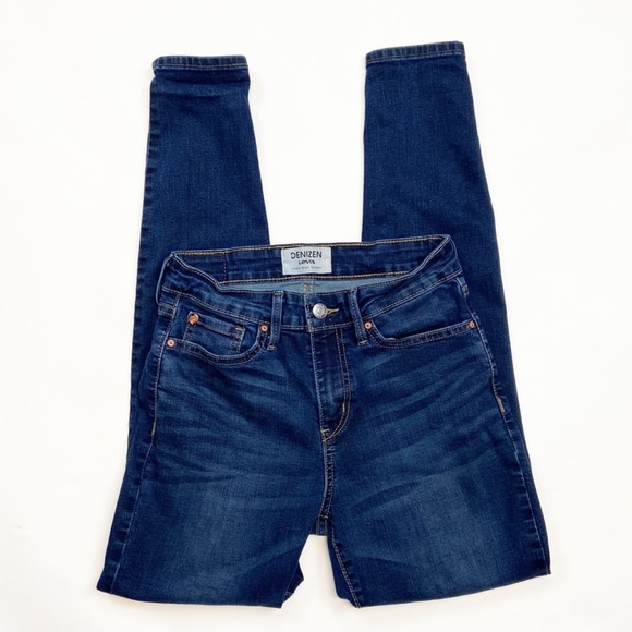 Denizen from Levi's Denim - Denizen from Levi High Rise Skinny Leg Medium Dark Wash Designer Denim Jeans